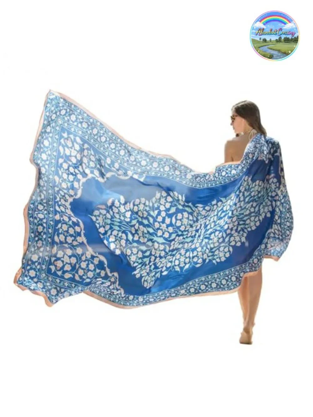 100% Mulberry Silk Pashmina Shawl Wrap Oversized Floral Scarf for Evening
